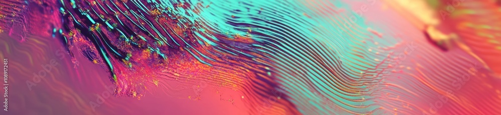 Leinwandbilder abstract colorful wave pattern with vibrant gradients and dynamic textures.