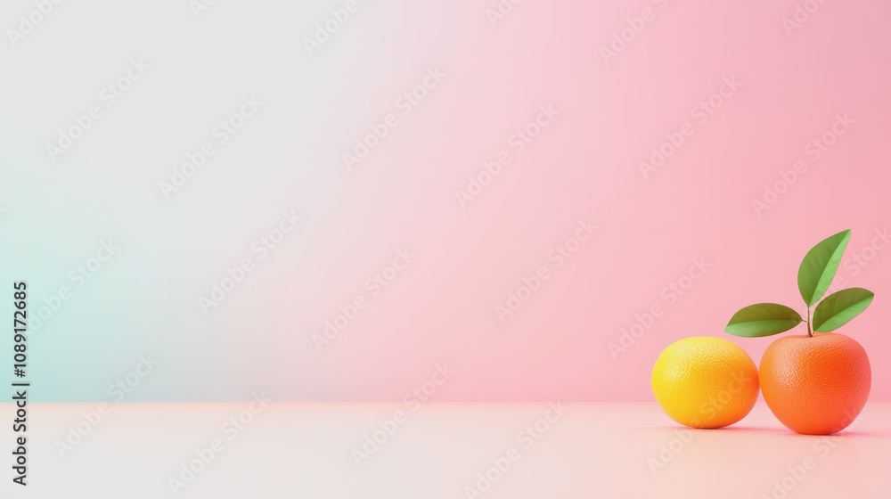 Poster fresh handmade artisan fruits on a smooth gradient background highlighting authentic colors and text