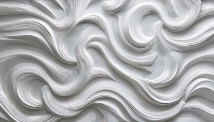 Fototapeta premium 白いエレガントで抽象的な模様の立体の背景画像。（Three-dimensional background image with white elegant abstract pattern.） 