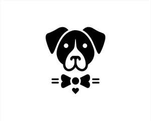 Dog head icon. Silhouette simple. Flat style. Cartoon dog face. Logo design template. Vector illustration Animal Logotype concept. 