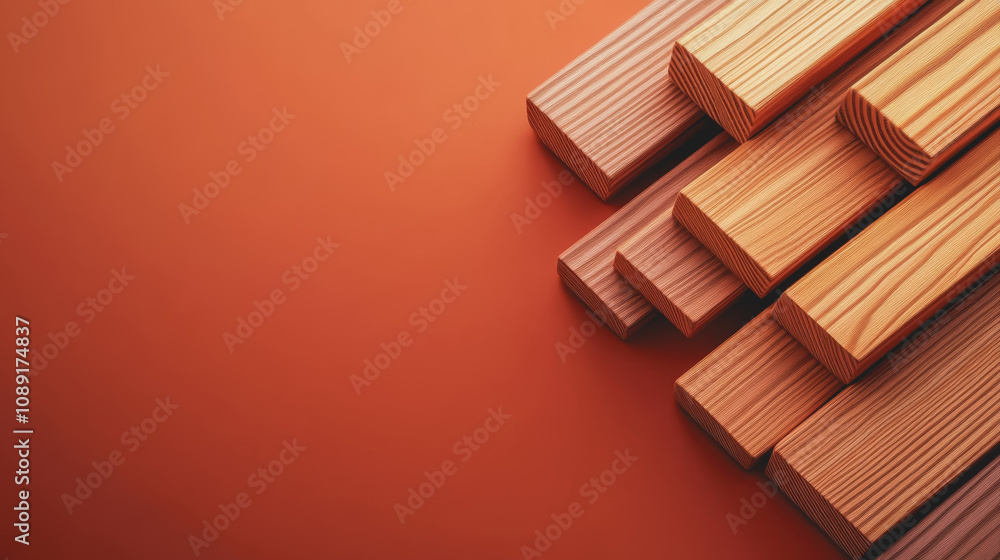 Aufkleber elegant display of handmade wooden planks on a smooth gradient background showcasing the artistry of
