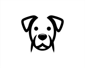 Dog head icon. Silhouette simple. Flat style. Cartoon dog face. Logo design template. Vector illustration Animal Logotype concept. 