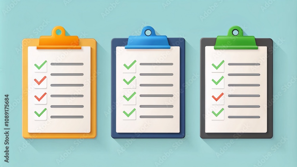 Aufkleber diverse collection of clipboard checklist symbols for organized planning and productivity in vector 