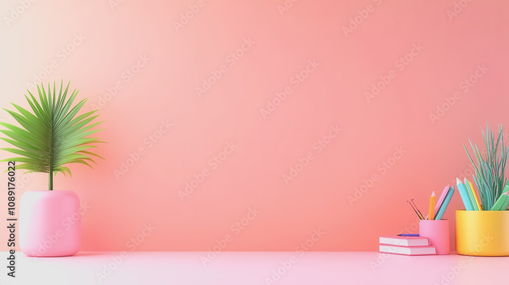 Poster vibrant display of creative crafts on a smooth gradient background featuring handmade elements and n