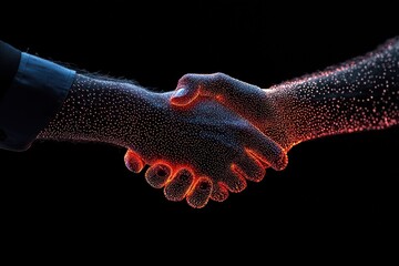 Professional networking event business handshake vibrant atmosphere digital art collaborative spirit for growth