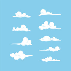 Vector illustration cloudy panorama collection set item