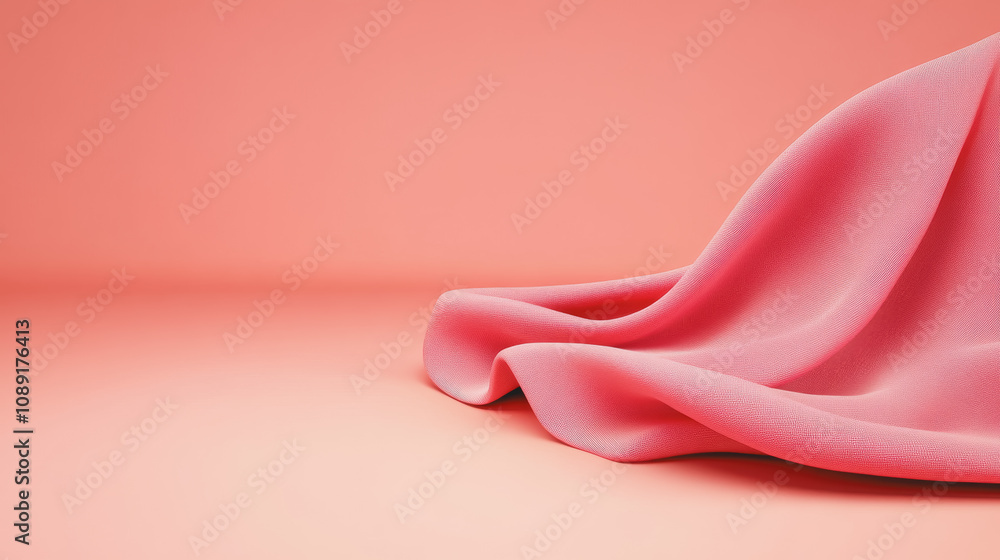 Poster soft pink fabric with smooth gradient on minimalist background perfect for showcasing creativity in 