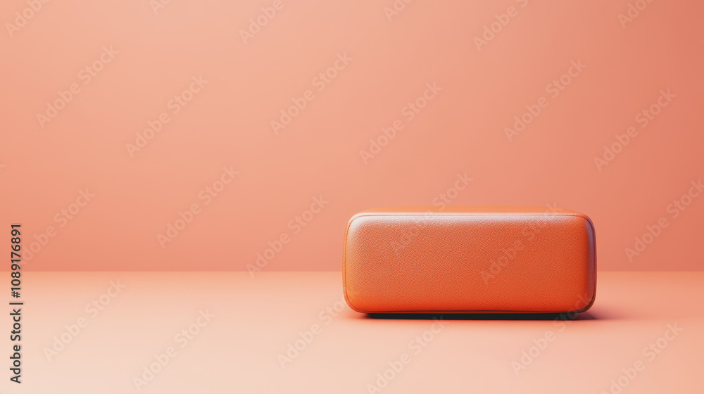 Poster handmade leather accessory on smooth gradient background showcasing creativity and modern design in 