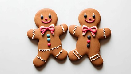 Obraz premium Gingerbread man on white background