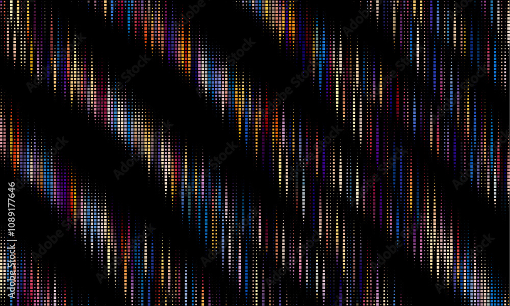 Poster Abstract halftone pattern with horizontal blurry lines for modern dynamic designs. Retro inspired dotted pattern with fade effect