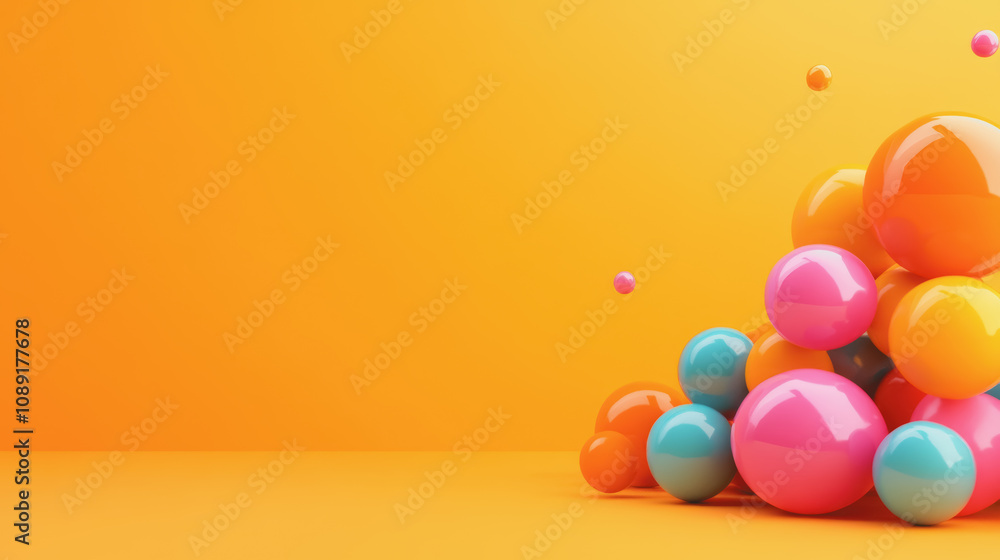 Aufkleber vibrant artisan shapes on smooth gradient background, featuring custom handmade elements in bright c