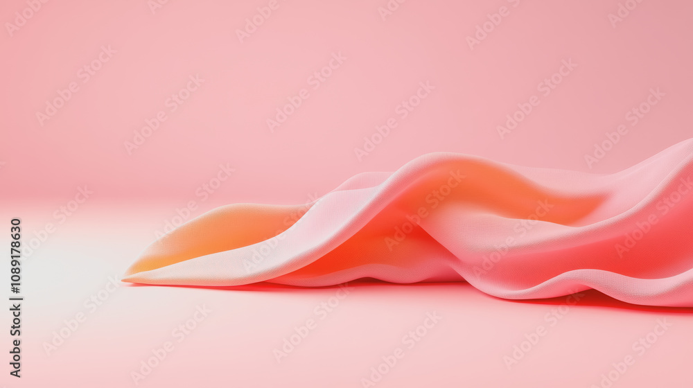 Poster elegant handmade custom fabric wave on a smooth gradient background for textures and designs