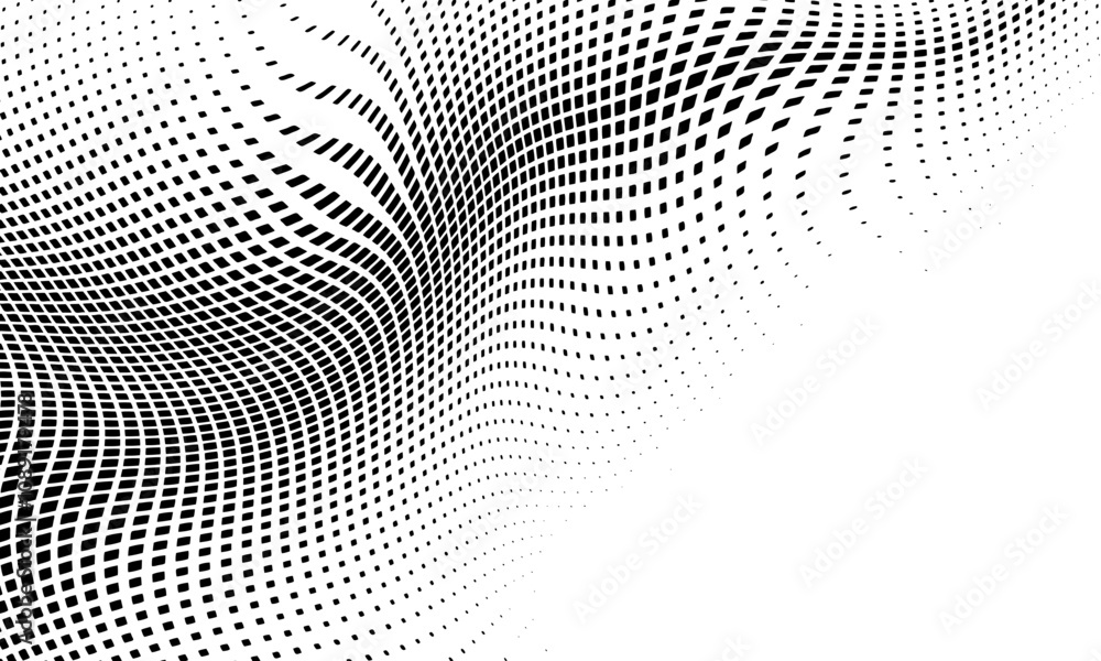 Poster Diagonal abstract halftone bitmap dot effect texture modern dynamic background