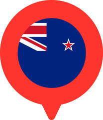 New Zealand Flag On Pin Icon