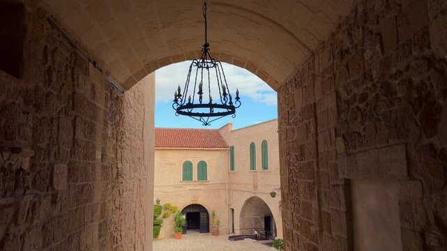 Interior of the Aragonese Castle (officially called the Castel Sant'Angelo) in Taranto, Puglia, Italy
