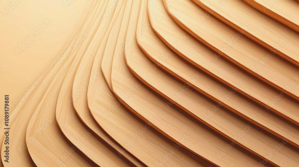 Aufkleber elegant and smooth gradient of custom woodwork layers in a 3d setting showcasing premium handmade cr