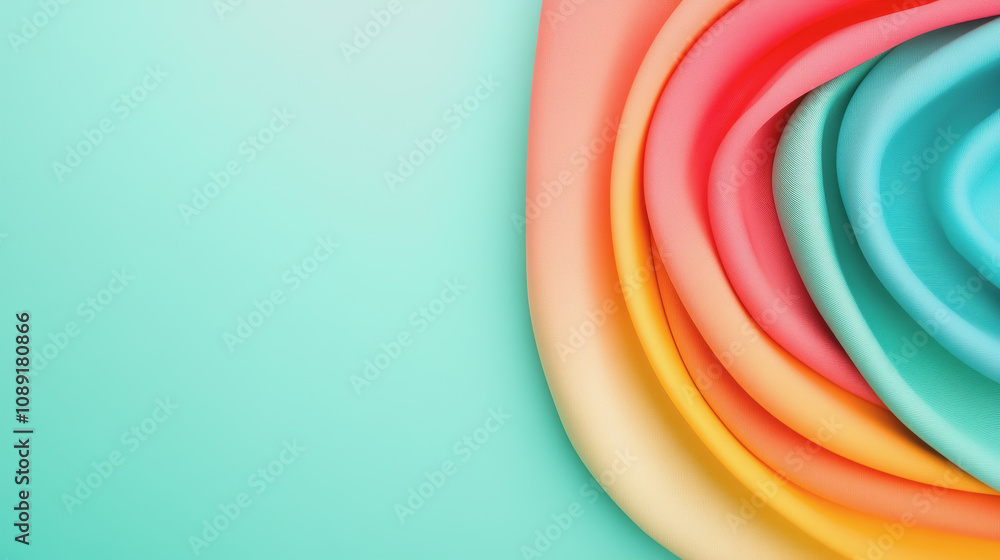 Poster vibrant handmade fabric waves on a smooth gradient background showcasing rich textures and colors fo