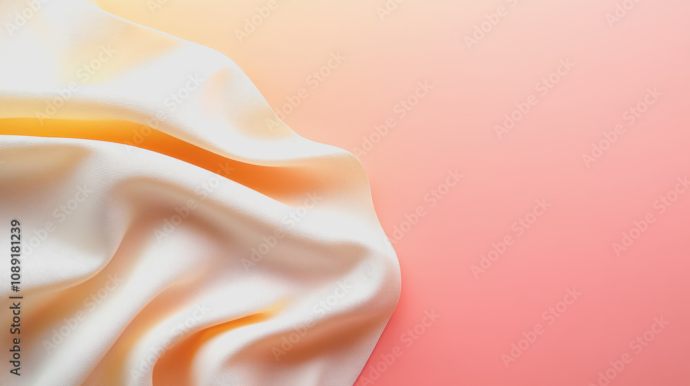 Poster elegant handmade fabric drapery on a smooth gradient background, capturing textures and colors in a 
