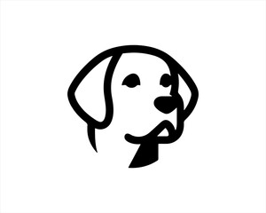 Fototapeta premium Dog head icon. Silhouette simple. Flat style. Cartoon dog face. Logo design template. Vector illustration Animal Logotype concept. 