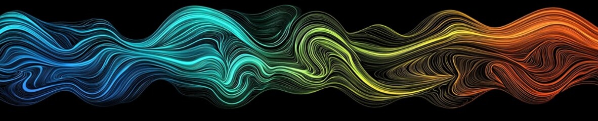 Abstract Colorful Swirling Lines Flowing Wave Pattern Dynamic Energy Background