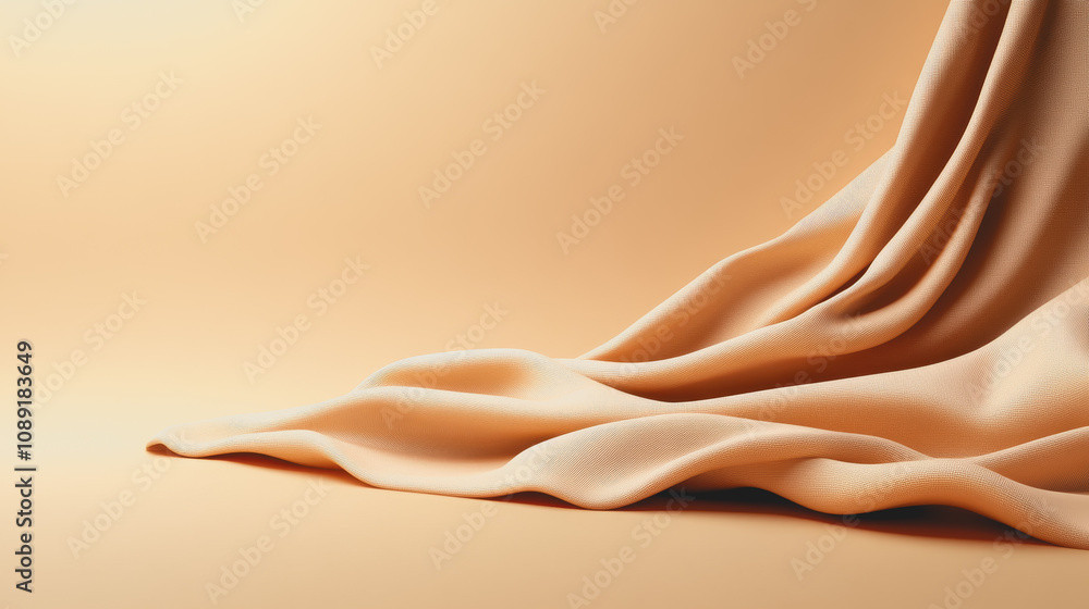 Poster soft and elegant handmade natural fabric draped on a smooth gradient background, showcasing the deli