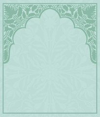 Mughal decorative ornamental floral arch. Vintage intricate traditional mughal style with flowers and foliage.