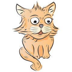 Cartoon Cute Cat Vector Illustration