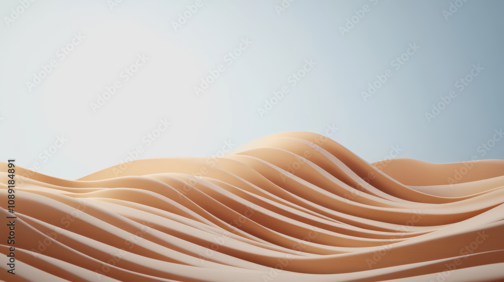 Poster smooth gradient waves in 3d render, artisan touch with handmade quality, perfect for backgrounds and