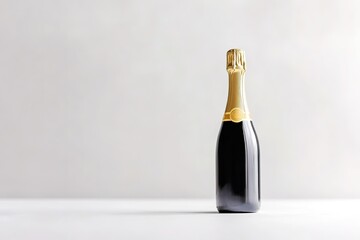 Champagne bottle on neutral background with elegance