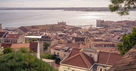 view of the city in lisboa portugal