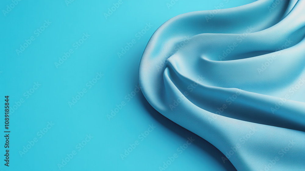 Aufkleber smooth gradient fabric in soft blue tone, showcasing handmade quality with detailed texture, ideal f