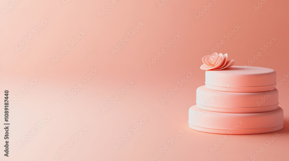 Poster elegant artisan cake design with delicate flower accents on a smooth gradient background showcasing 