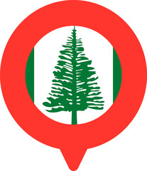 Norfolk Island Flag On Pin Icon