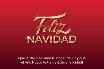 Feliz Navidad spanish Merry Christmas Modern calligraphy lettering on sticker for season greetings. Vector background