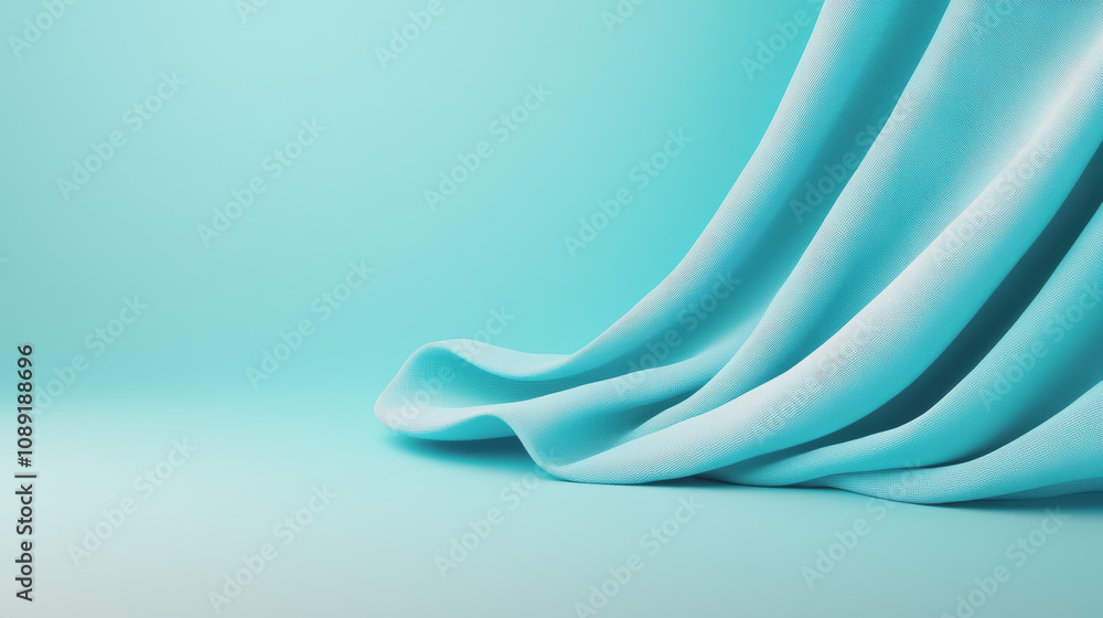 Poster elegant smooth fabric with a soft gradient on a serene background, showcasing handmade quality in a 