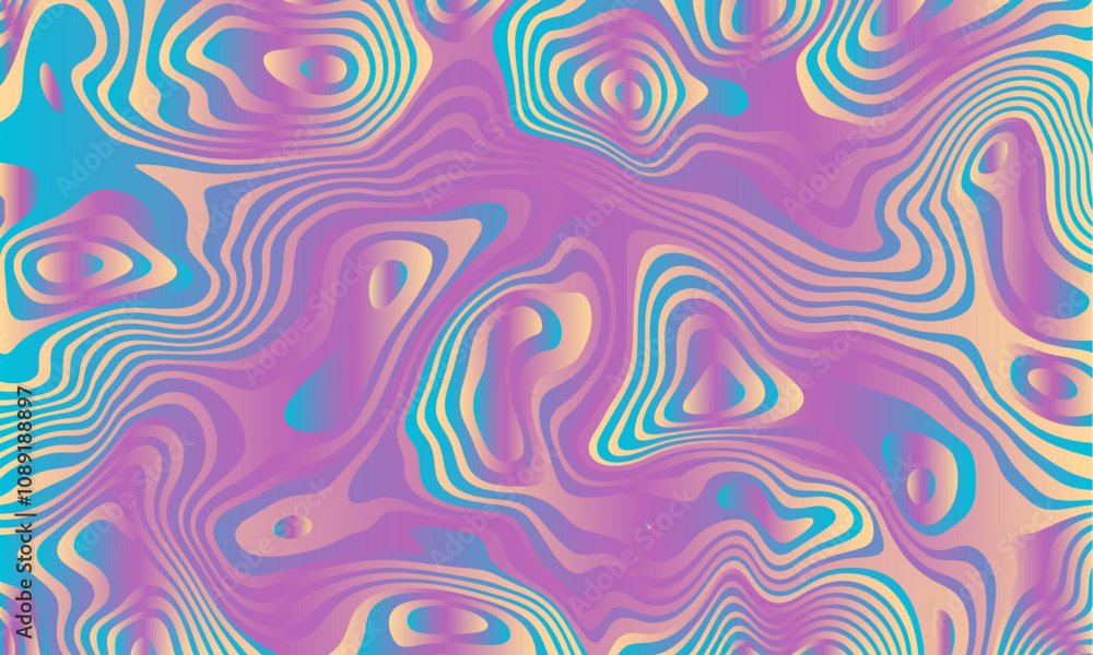 Fototapete groovy psychedelic wave background for banner design. retro 60s 70s psychedelic pattern. modern wave