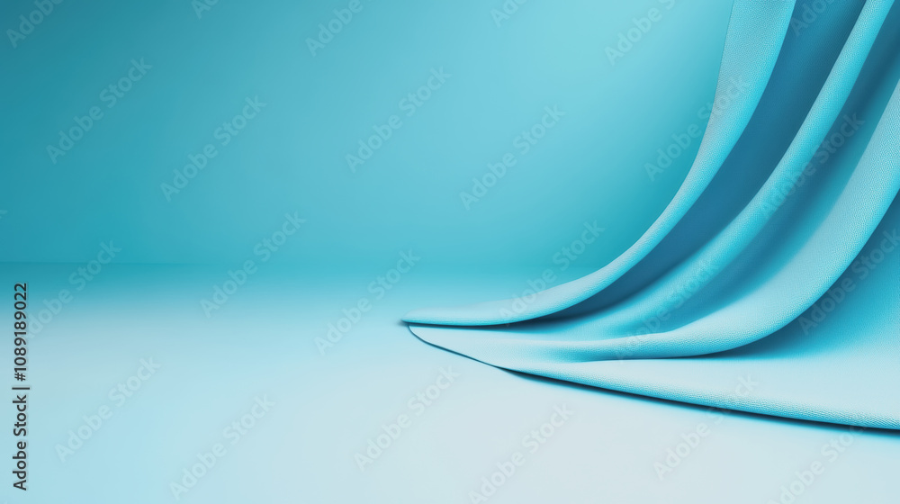Poster elegant handmade fabric with smooth gradient in soft blue tones ideal for 3d design and upscale qual