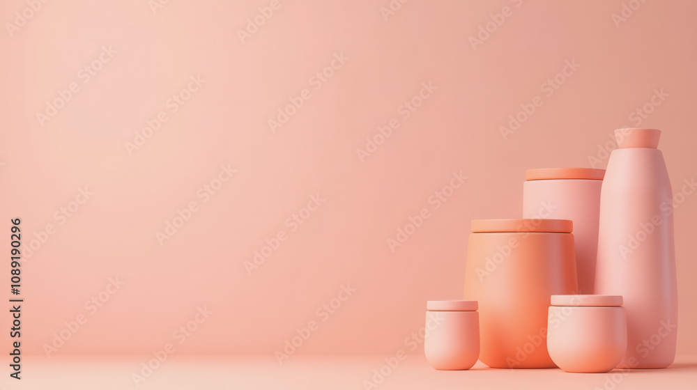 Aufkleber stylish handmade ceramics with smooth gradient finish displayed on a soft pink background in a moder