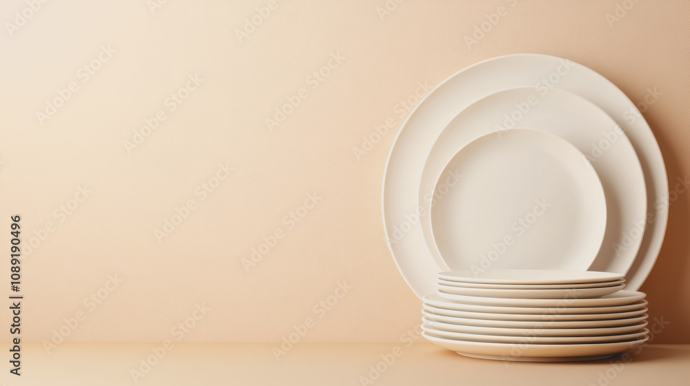 Poster elegant arrangement of handmade ceramics on a smooth gradient background highlighting skills in desi