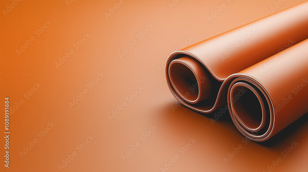 Poster high-quality handmade leather rolls captured with a smooth gradient background in 3d, ideal for show