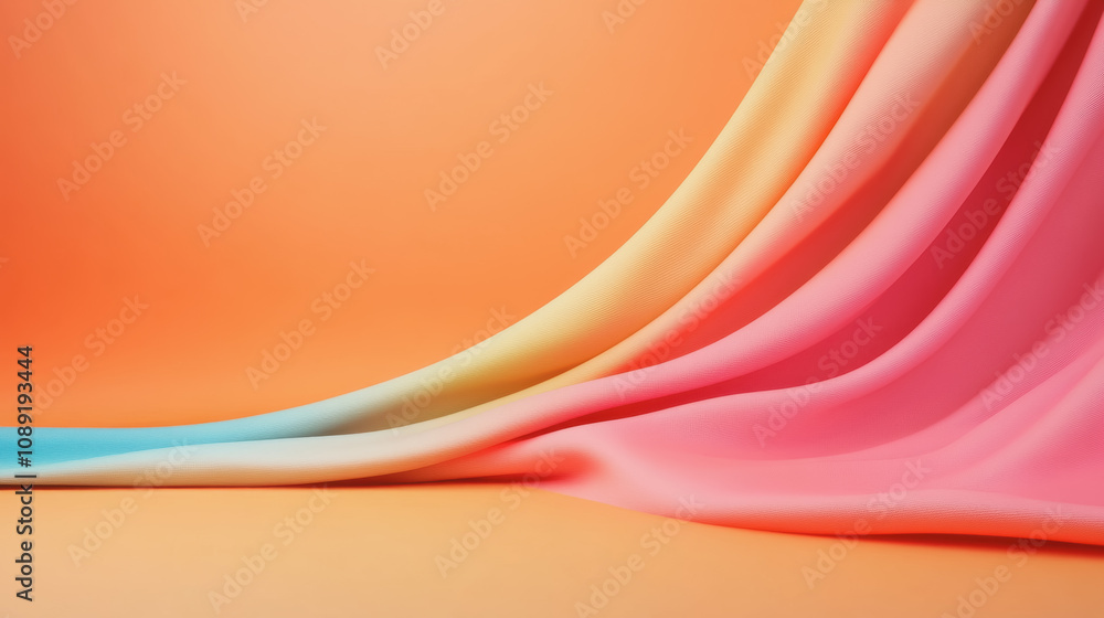Poster elegant handmade fabric draped on smooth gradient background showcasing traditional craftsmanship in