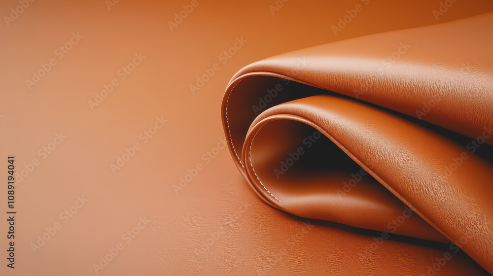 Poster elegant handmade leather fabric with smooth finish residing on a warm gradient background - ideal fo