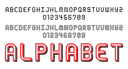 Illustration vector of English alphabets from A to Z with numbers 0 to 9