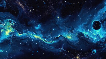 Galactic wonders abstract space art digital creation cosmic environment vibrant viewpoint cosmic exploration