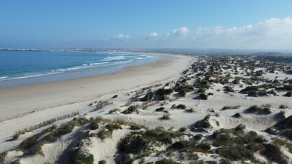 Beautiful beach with sand dunes
