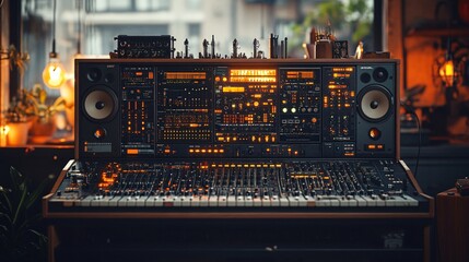 Obraz premium sequencer synthesiser like aliens movie, dark bunker, killer clowns, 