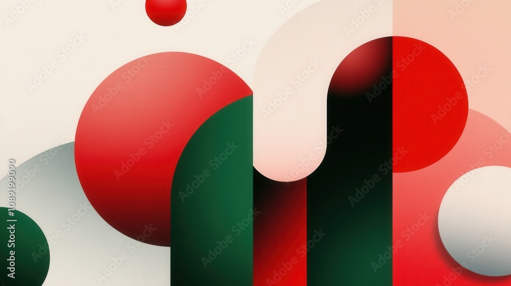 Poster abstract design featuring colorful geometric shapes and patterns