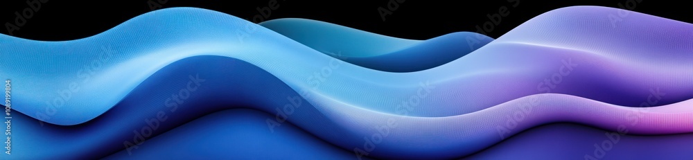 Poster Abstract waves in blue and purple hues create a flowing, dynamic visual effect.