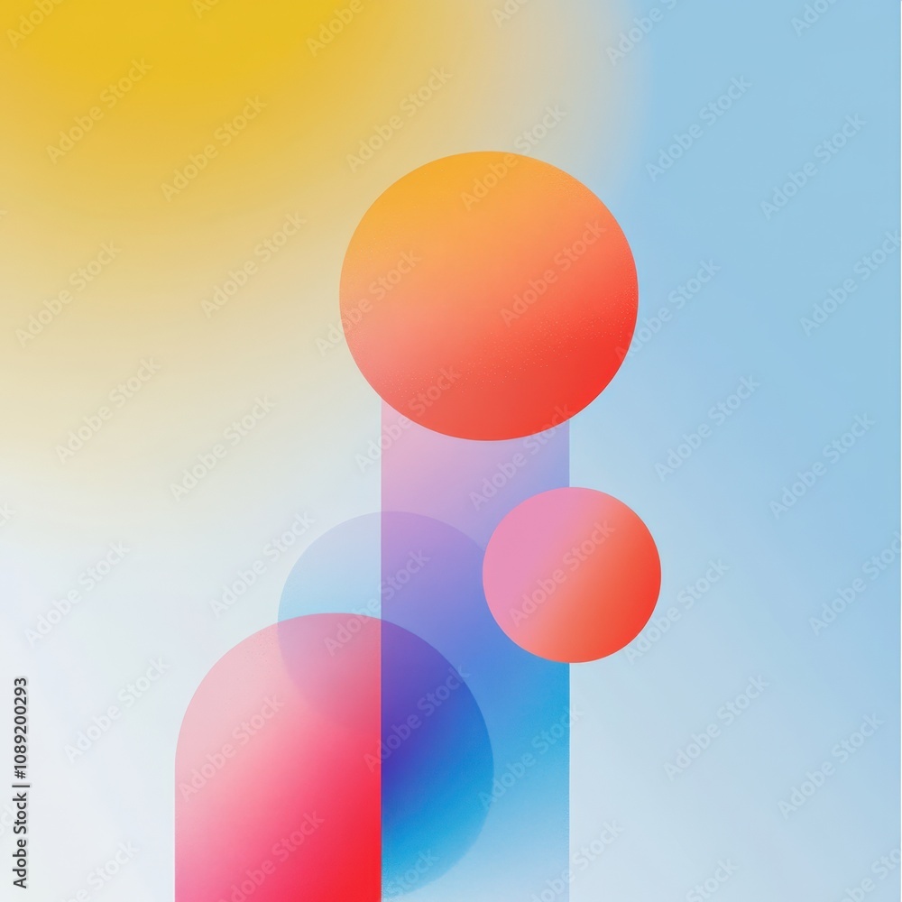 Poster abstract design with colorful circles and gradients for modern backgrounds