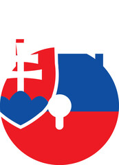 Fototapeta premium Slovakia flag on round lock bag